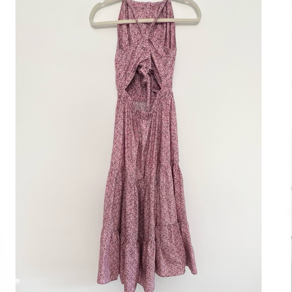 LA VIE REBECCA TAYLOR Meadow Floral Tie Back Tiered Sundress Size Medium - Picture 8 of 12